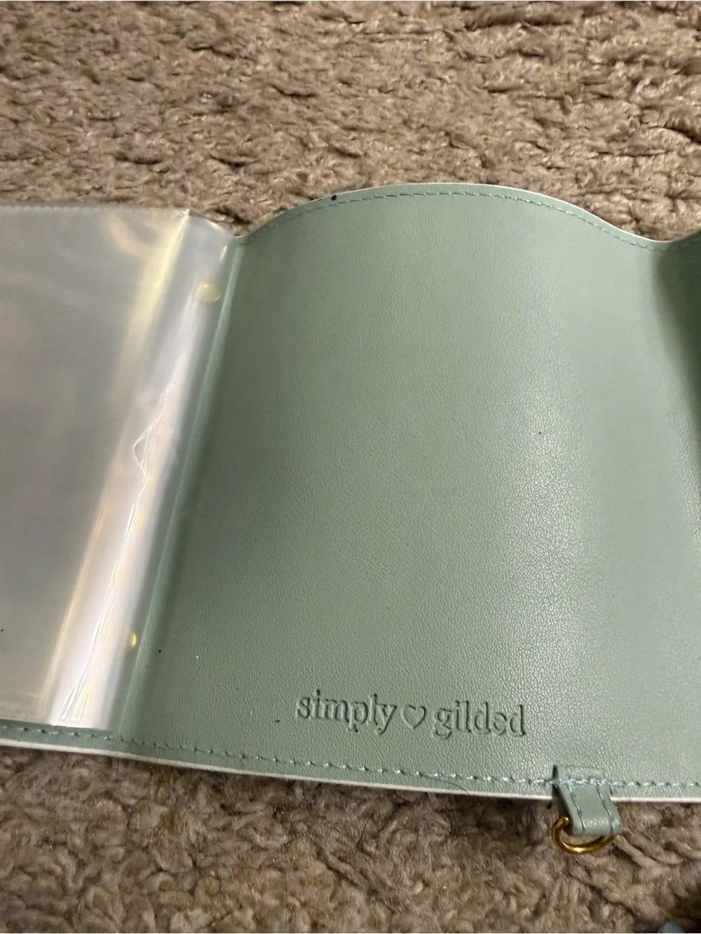 Simply Gilded White Peach Floral Scalloped Vegan Leather Mini Sticker Album